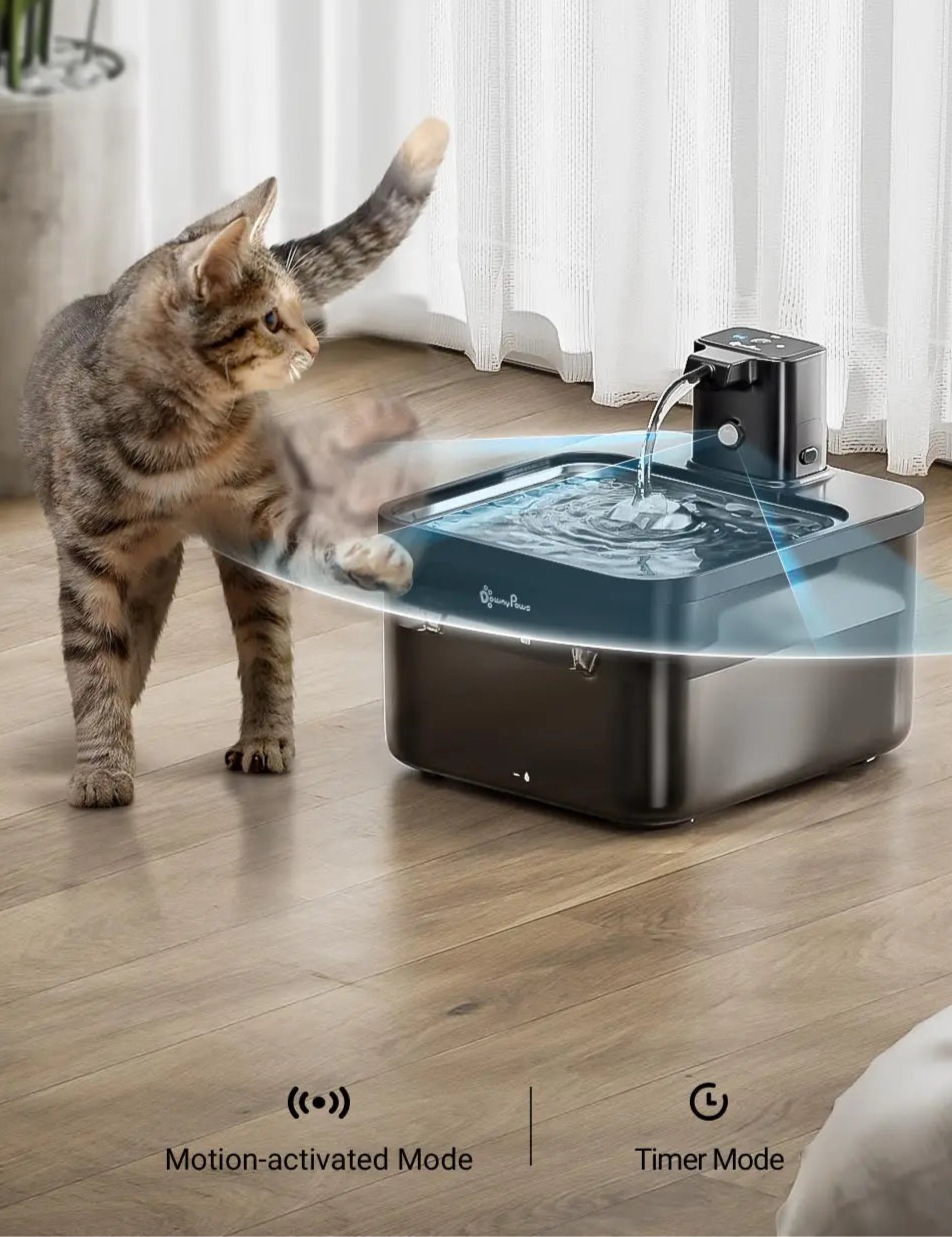 DownyPaws 2.5L Automatic Stainless Steel Cat Fountain