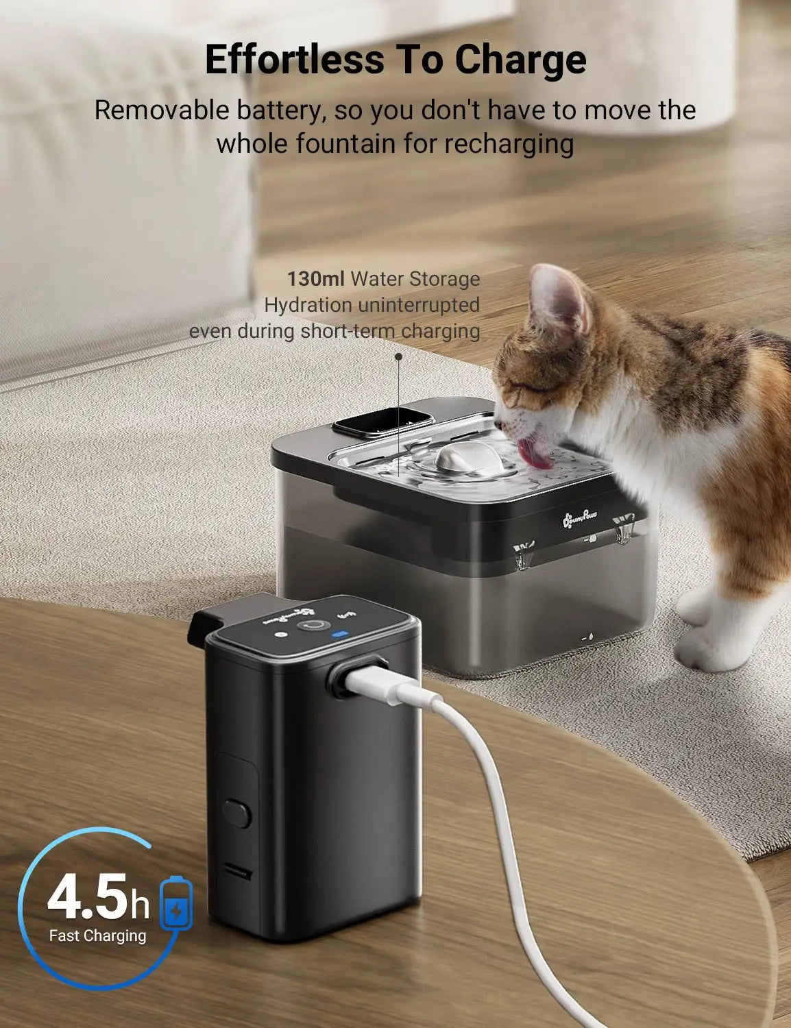 DownyPaws 2.5L Automatic Stainless Steel Cat Fountain
