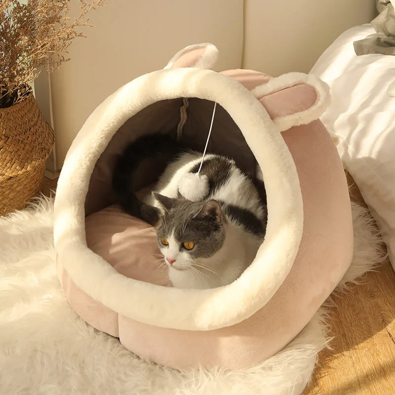 Fluffy Hideaway Cat Bed – Soft & Comfortable Shelter